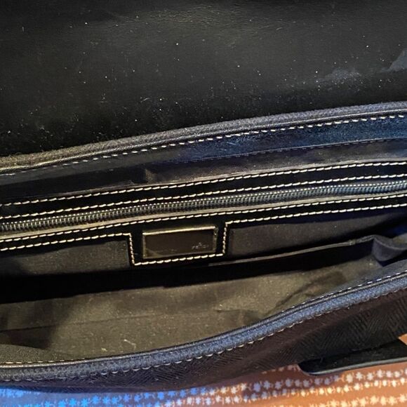 Vintage Fendi Black Leather And Canvas Baguette Shoulder Handbag Purse NWOT - Picture 9 of 15